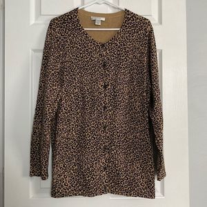 CJ Banks | Button Down Cheetah Print Cardigan 1X